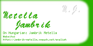 metella jambrik business card